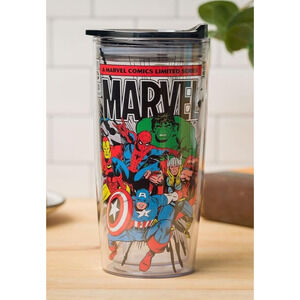 Avengers Marvel Comics Retro 20OZ Double Wall Travel Tumbler w Slide Close Lid